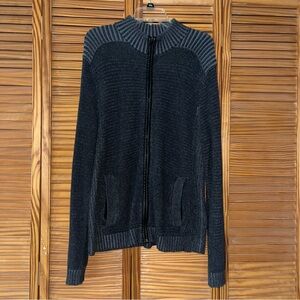 Rock & Republic‎ Zip Up Sweater Gray Charcoal Black Men’s Size Large